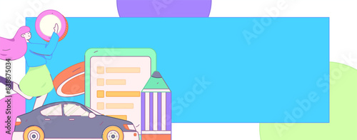 Buy insurance for car flat character vector concept operation illustration
