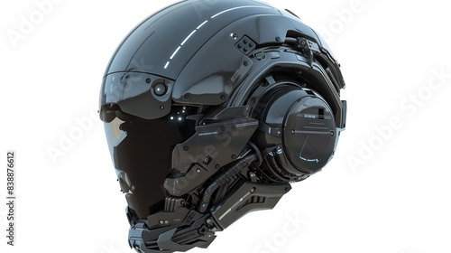 modern military helmet equipped with latest technologies isolated on solid transparent background, helmet cut out  © Ali