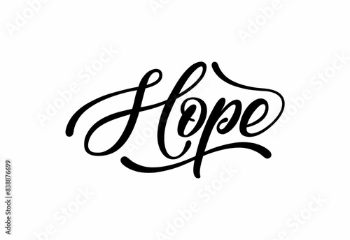 hope hand lettering vector handwritten calligraphy composition hope word text