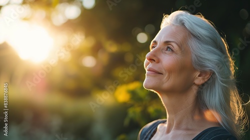 Fototapeta Naklejka Na Ścianę i Meble -  portrait of an elderly woman in the park
