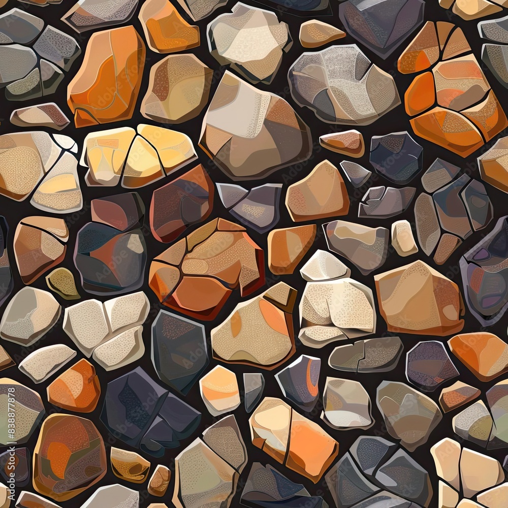Seamless pattern of colorful stone texture. Seamless pattern of colorful stone texture.
