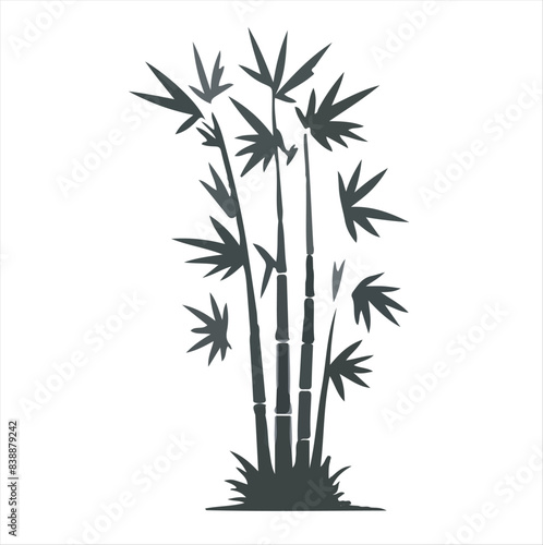 Wallpaper Mural Bamboo Tree icon vector silhouette illustration white background Torontodigital.ca