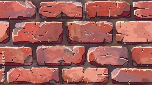 Red brick wall texture seamless pattern