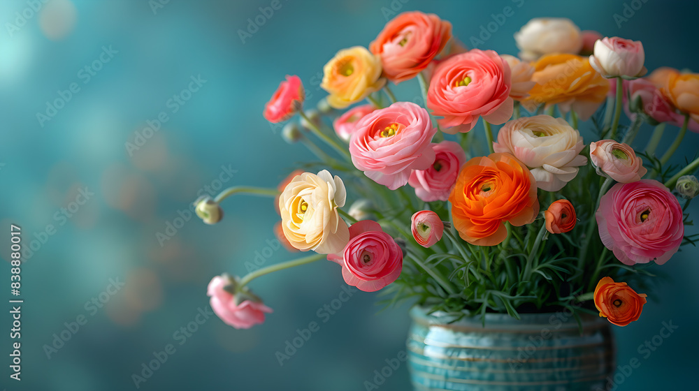 Obraz premium ranunculus in a ceramic pot 