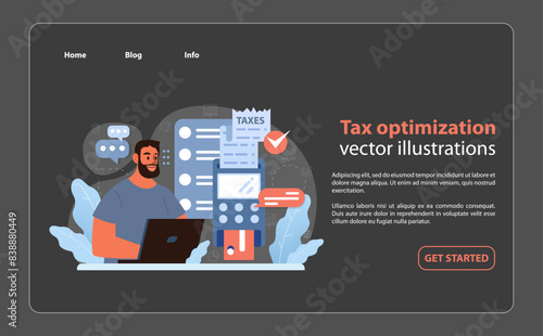 Financial independence, FIRE night or dark mode web banner or landing page