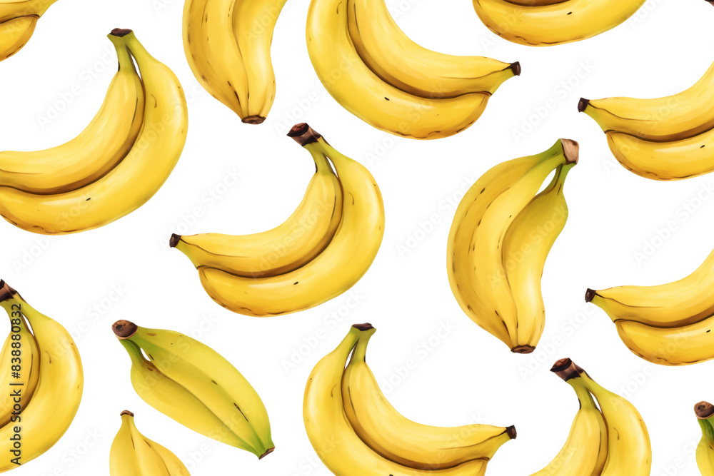 A Symphony of Ripe Bananas on a White or Clear Surface PNG Transparent Background. A Symphony of Ripe Bananas on a White or Clear Surface PNG Transparent Background.