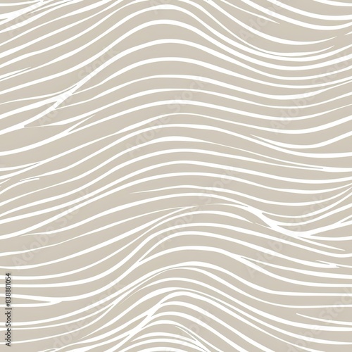 Abstract wavy lines pattern in beige and white.