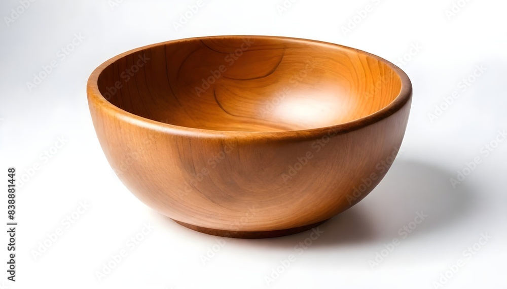 Wooden bowl isolated on white background Wooden bowl isolated on white background