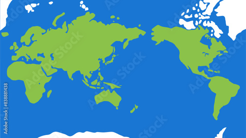 ややデフォルメした世界地図　16：9画角サイズ