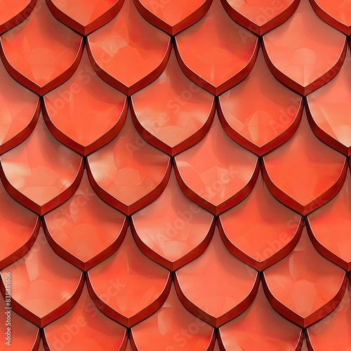 Seamless pattern of red scales.  Ideal for backgrounds, textures, and design projects.