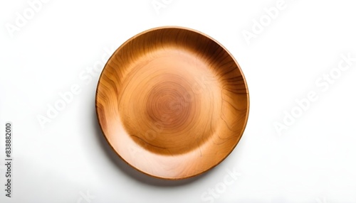 Wooden plate isolated on white background © Tinttrex