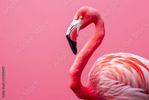 Illustration disign of a pink flamingo. Ai Generate.