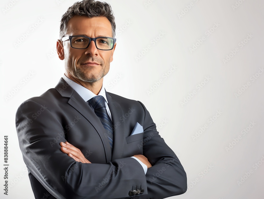 Business Senior Manager, Confident Executive arms crossed, Businessman studio shot, formal business happy smiling Business Senior Manager, Confident Executive arms crossed, Businessman studio shot, formal business happy smiling