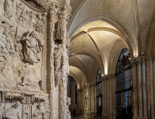 detail view of sculpture and artwork in the retrochoir of the Burgos Cathedral photo