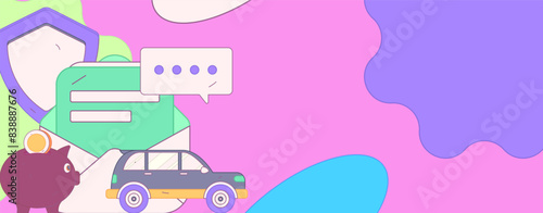 Buy insurance for car flat character vector concept operation illustration
