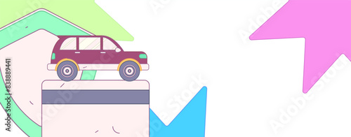 Buy insurance for car flat character vector concept operation illustration
