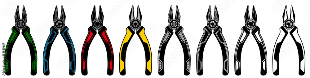set vector cutting pliers icon. Construction tools symbol design illustration set vector cutting pliers icon. Construction tools symbol design illustration