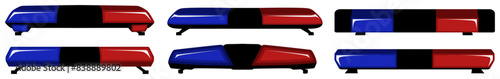 set police car siren flashing lights icon. police emergency lights symbol design vector illustration