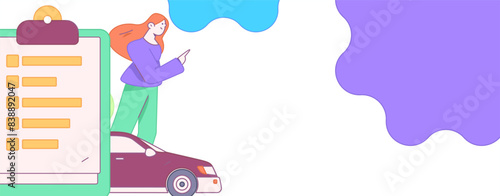 Buy insurance for car flat character vector concept operation illustration
