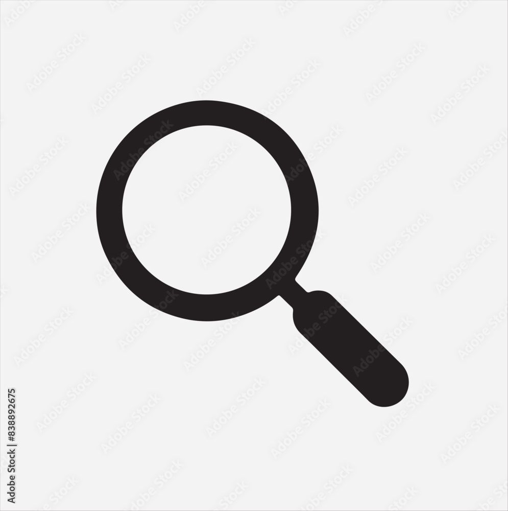 Magnifying glass icon silhouette illustration white background Magnifying glass icon silhouette illustration white background