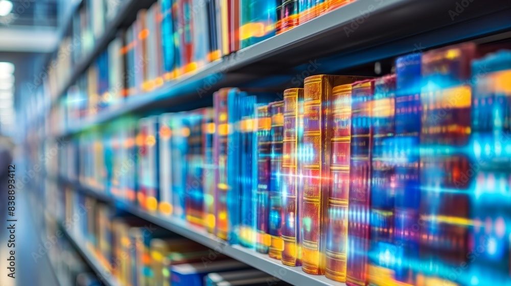 Digital Library Bookshelf with Hologram Interface Digital Library Bookshelf with Hologram Interface