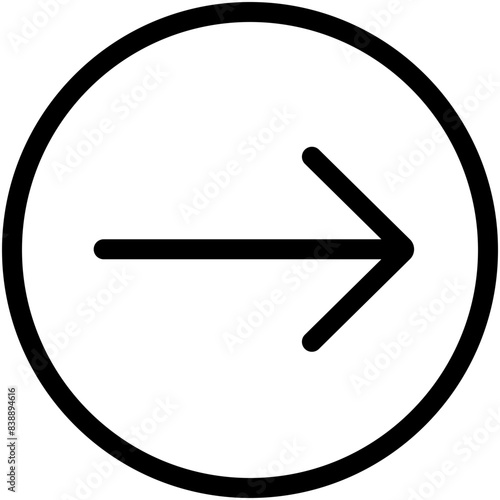 Flecha dirección a la derecha dentro de un círculo