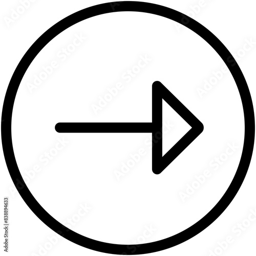 Flecha dirección a la derecha dentro de un círculo