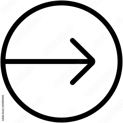 Flecha dirección a la derecha dentro de un círculo