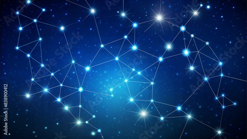 Wallpaper Mural Star constellations on a midnight blue background create a celestial pattern.
 Torontodigital.ca