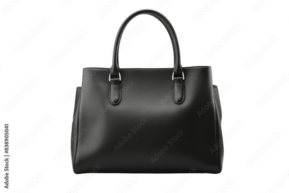 Stylish Elegance: A Black Handbags Pure Sophistication on a White or Clear Surface PNG Transparent Background. Stylish Elegance: A Black Handbags Pure Sophistication on a White or Clear Surface PNG Transparent Background.