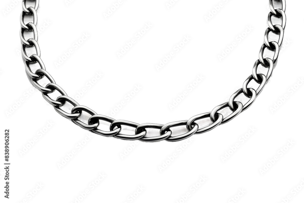 Shimmering Serenity: A Silver Chain Bracelet on a White Canvas on a White or Clear Surface PNG Transparent Background. Shimmering Serenity: A Silver Chain Bracelet on a White Canvas on a White or Clear Surface PNG Transparent Background.