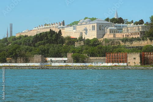 Istanbul, Topkapi palace, seen from a boat. photo