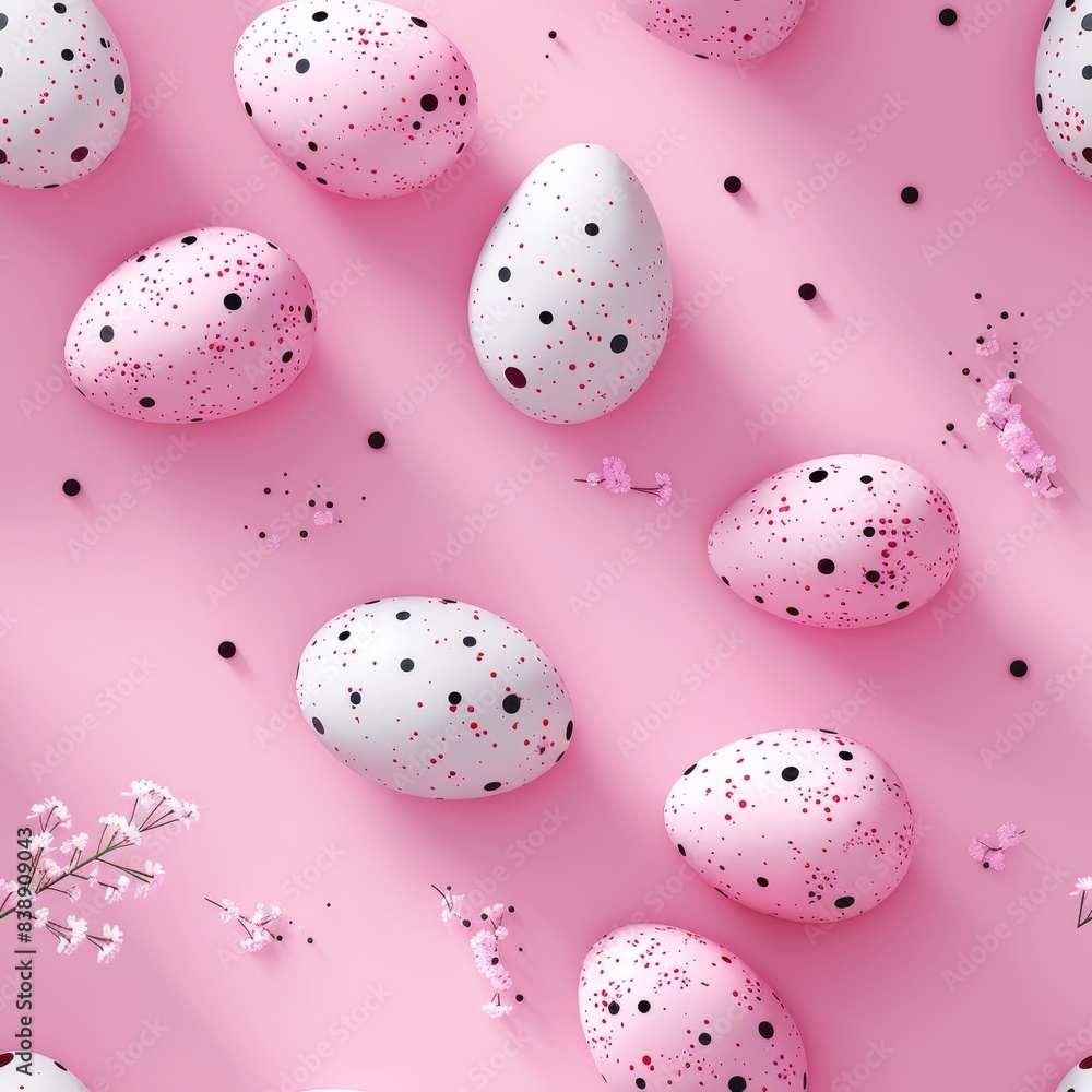 Arrangement of fresh and organic hen eggs in top view on a vibrant pink background Arrangement of fresh and organic hen eggs in top view on a vibrant pink background