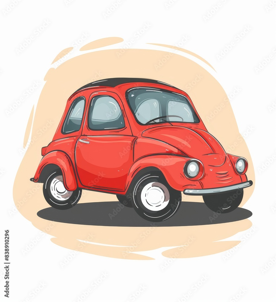 Charming Vector Illustration of a Classic Red Car Charming Vector Illustration of a Classic Red Car
