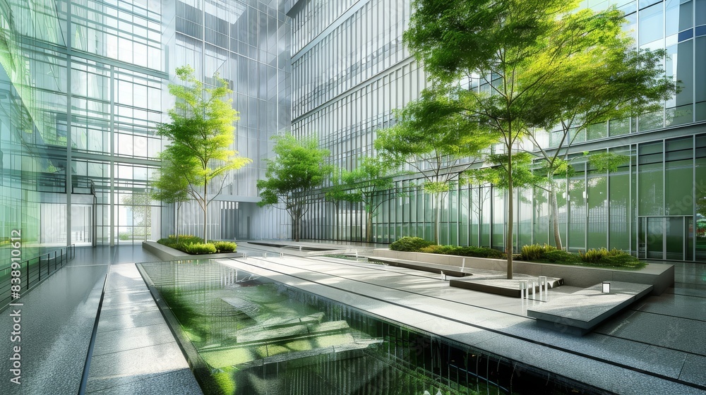 Scenery outside the building, landscape, beauty, green spaceScenery outside the building, landscape, beauty, green space