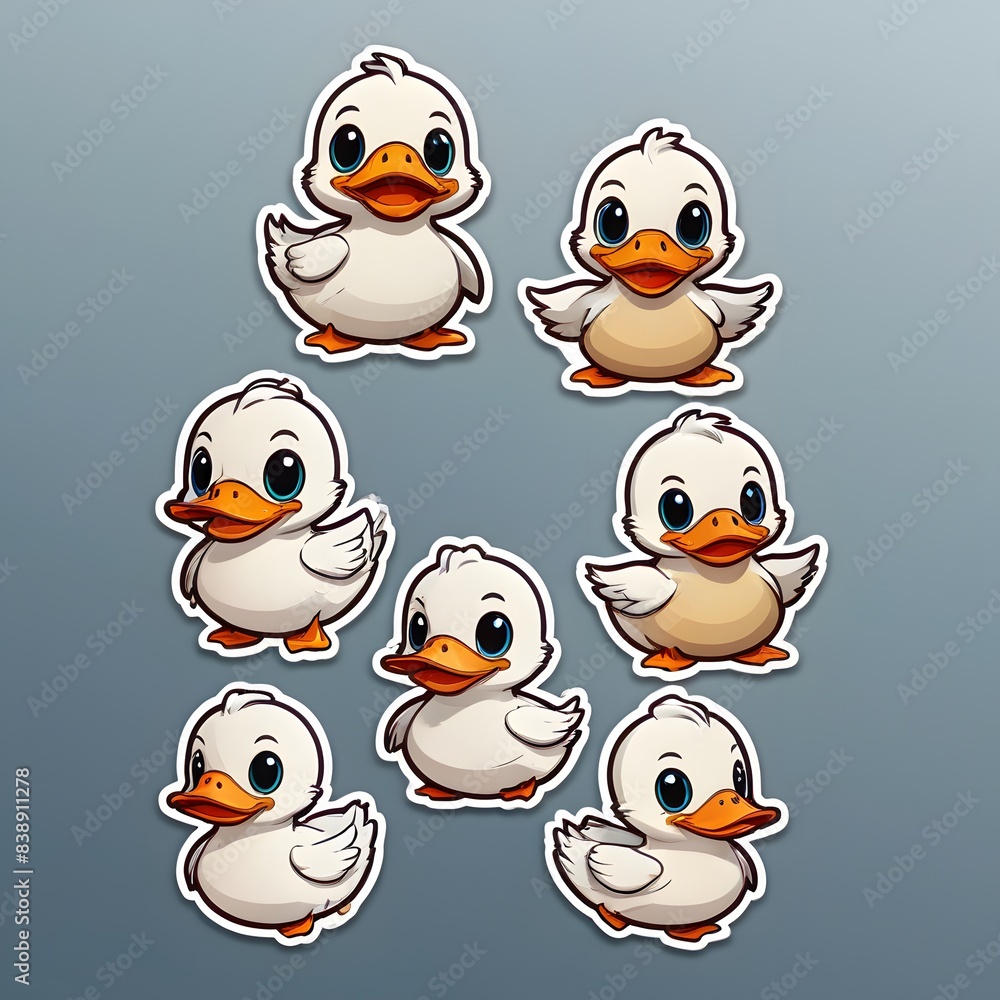 Fototapeta premium a close up of a duck sticker on a laptop