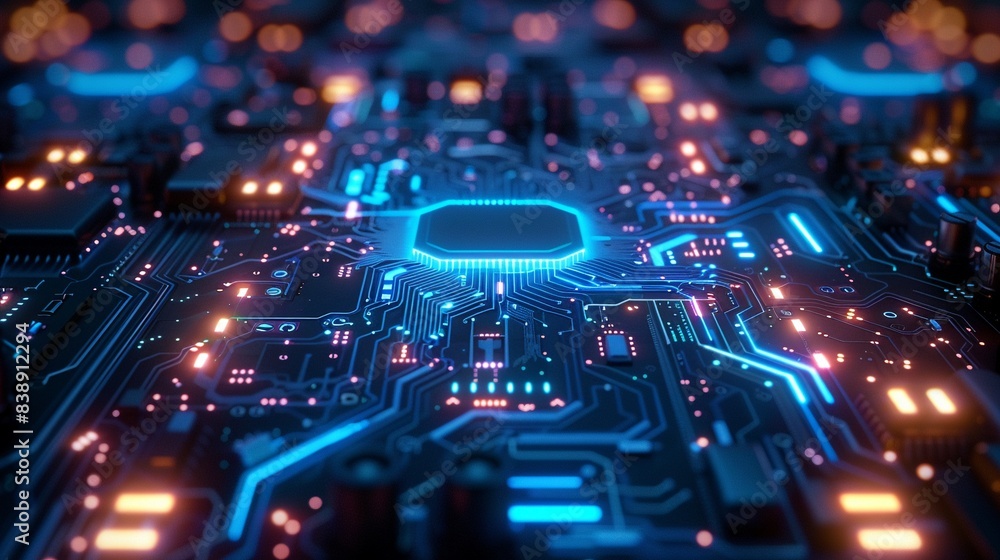 Futuristic blue circuit lines, detailed, realistic, abstract tech, vibrant neon lighting 8K , high-resolution, ultra HD,up32K HD Futuristic blue circuit lines, detailed, realistic, abstract tech, vibrant neon lighting 8K , high-resolution, ultra HD,up32K HD