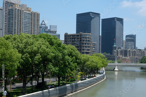 huangpu river bund landscape, Shanghai, China photo