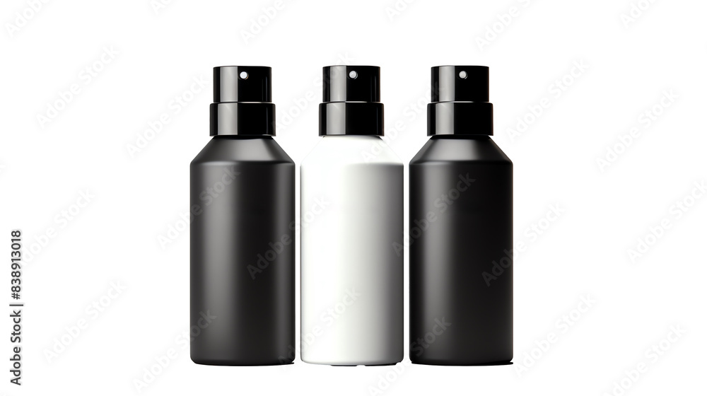 a group of black and white bottles a group of black and white bottles
