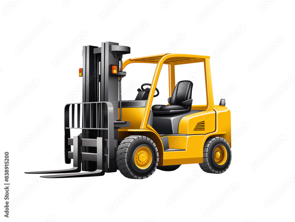 a yellow forklift with a black handle a yellow forklift with a black handle