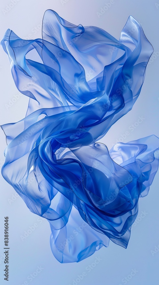 Obraz premium Floating blue fabric