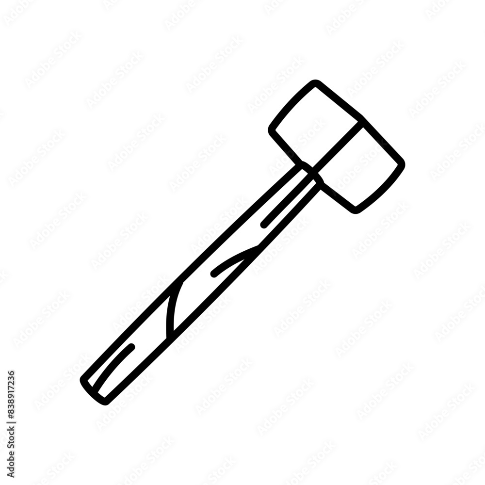 Rubber Hammer Outline Icon, Vector illustration Rubber Hammer Outline Icon, Vector illustration