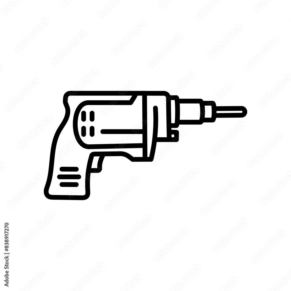 Power Drill Outline Icon, Vector illustration Power Drill Outline Icon, Vector illustration