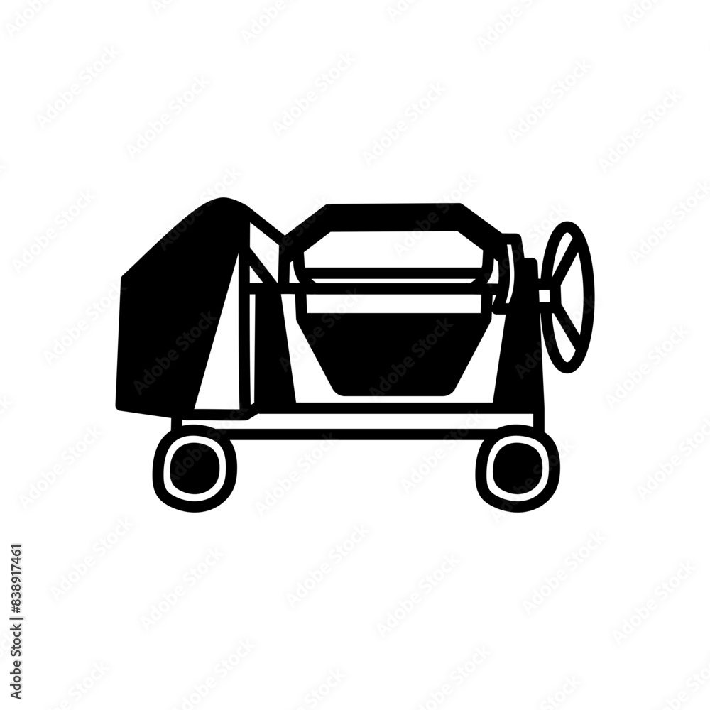 Concrete Mixer Glyph Icon, Vector illustration Concrete Mixer Glyph Icon, Vector illustration