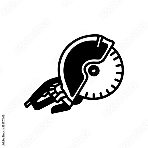 Concrete Saw Glyph Icon, Vector illustration