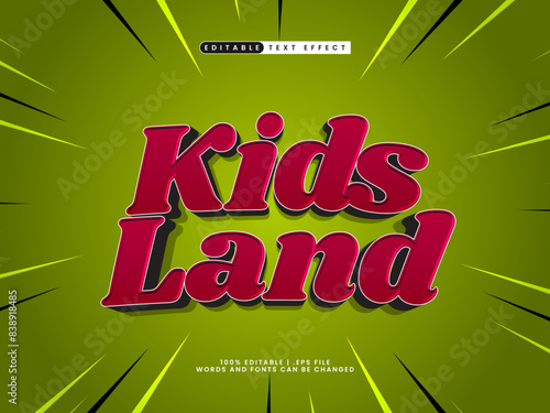 kids land editable text effect in game and kids text style