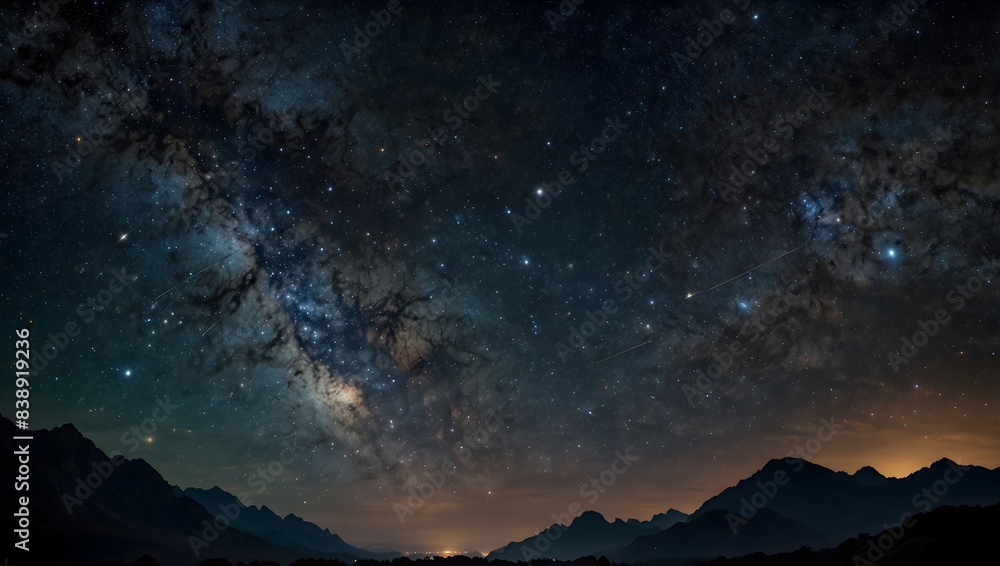 Fototapeta premium The boundless expanse of space, where stars twinkle like distant memories in the cosmic tapestry ai_generated