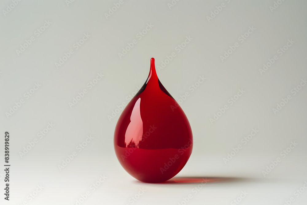 Fototapeta premium Red blood drop isolated on a white background. World Blood Donor Day