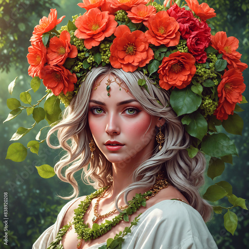 portrait of a girl with flowers