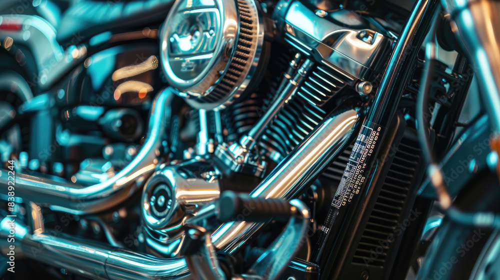 Close-Up View of a Modern Motorbike Engine Components Close-Up View of a Modern Motorbike Engine Components